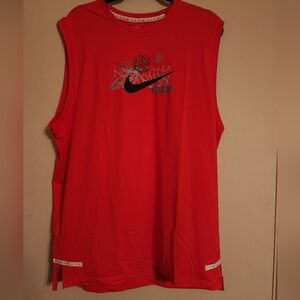 NWT! Nike DRI-FIT Men's Muscle Shirt. Cool Print Front& Back  Orange,Black Large